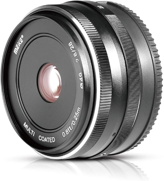 Meike 28mm f2.8 lente de enfoque Manual fijo para cámaras Canon EF-M APS-C sin espejo EOS-M3/EOS-M2/EOS-M10/EOS-M50/EOS-M6II/EOS-M200/EOS-M100 con lente de Voking paño de limpieza