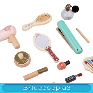 [brlacoo] kit de maquillaje de simulación de esmalte de uñas rubor peine surtido de madera cosmético conjunto