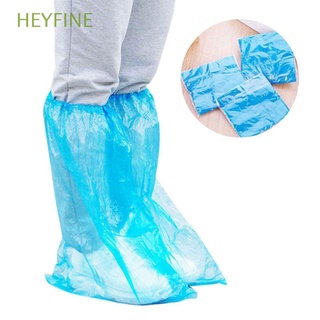 heyfine 5 pares de fundas duraderas para zapatos de lluvia de alta parte superior impermeable antideslizante desechables de buena calidad gruesa protector de plástico