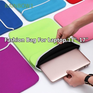 RAINBOW1 Colorido Laptop Bag Doble cremallera Maletín Funda Case Cover Universal Tela de algodon Suave Moda Impermeable Liner Cuaderno Bolsa/Multicolor