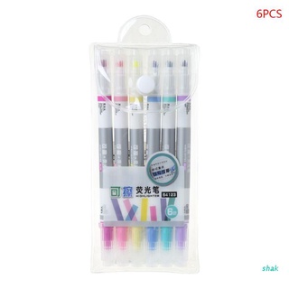 shak 6pcs/set Erasable Highlighter Pen Marker Pastel Liquid Chalk Fluorescent Pencil Drawing