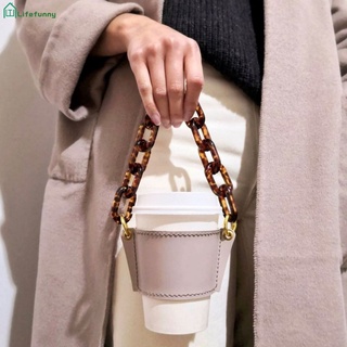 PU leather hand-held glass cup holder detachable chain coffee cup outer packaging leather case lifefunny