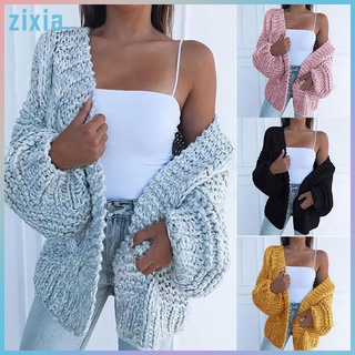 Solid Color Knitted Comfy Sweater Cardigan Casual Warm Fashion Coat for Women