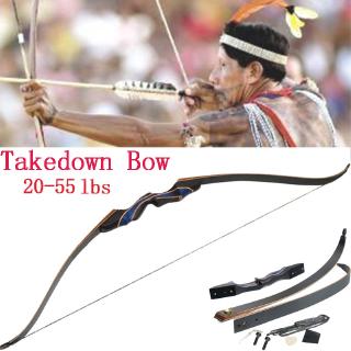 【Ready Stock】💪 1pc Archery 56" Right Hand Takedown Recurve Device 20-55lbs Wooden Handle for Outdoor Camping Training