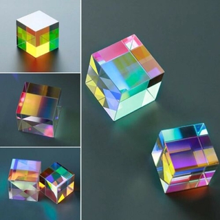 +^dealmore.mx^+2 cubos CMY Op-tic Pr-ism - prisma de cristal óptico, dispersión RGB de seis caras (1)