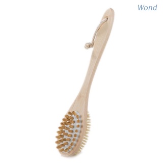 Wond cepillo de cerdas de baño de doble cara de madera de mango largo cepillo de ducha exfoliante de baño cepillos de masaje corporal espalda fácil de limpiar (1)