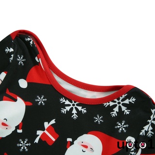 Up-matching Family navidad pijamas, Casual manga larga Santa impresión Tops + pantalones conjunto (7)