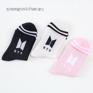 Xiangrao: calcetines medianos para niños, diseño de Kpop BTS Logo Bangtan Boys, calcetines de algodón, niño, niña, deportes prácticos