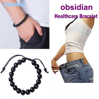 [IW] Fashion Round Obsidian Stone Healthcare Bracelet Healthcare Weight Loss Bracelet BO (6)