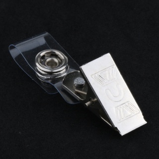 [shar1] 100 clips de insignia de metal con correas de pvc transparentes para tarjetas de identificación y soporte de insignia (8)