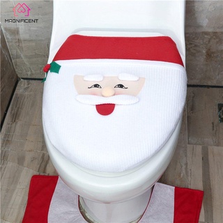 09273pcs Bathroom Toilet Seat Cover Christmas Decorations Rug Tissue Box Cover