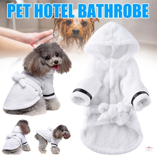 Pijama para mascotas con capucha engrosada de lujo de algodón suave con capucha de secado rápido y toalla de baño para perro Super absorbente (1)
