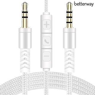 be Cable de Audio macho a macho de 3,5 mm con Cable auxiliar de 1,2 m Control de volumen con micrófono para iPhone para iPad (3)