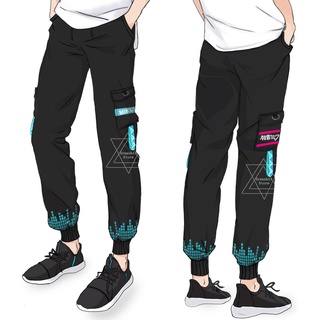 Anime Juego Hatsune Miku Cosplay Hombres Pantalones Largos Casual Calle Impresión Ropa Regalo