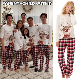spa niños hombres mujeres ropa de dormir familia coincidencia de navidad alce pijamas conjuntos de navidad pijamas conjunto
