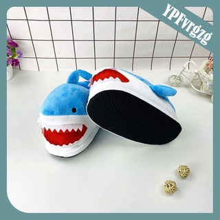[Good] Shark Plush Slippers Warm Funny Casual Cotton for Indoor Bedroom Adult Couples Unisex