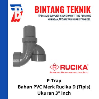 P-trap 3" PVC Rucika D