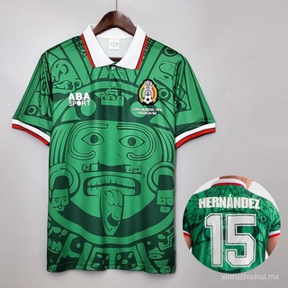🙌 Retro 1998 México Local Camiseta de Fútbol Personalización de Jersey lqTm