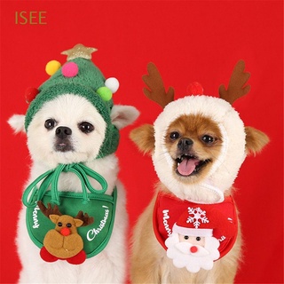 isee home party disfraz de mascota de algodón de felpa gatos perros baberos mascota bandana navidad año nuevo cachorro sombrero bufanda animales collar