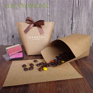 electronic001 5pcs cajas de regalo de papel kraft suministros de regalo caja de caramelo cookie boda dragee gracias negro regalo caja de embalaje bolsas de regalo