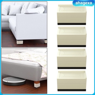 (Ahagexa) 4pzs Risers para Cama o muebles Riser, Durable-cuadrado De piernas negras/pies móviles/protectores pesados