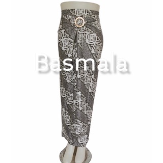 Falda envuelto batik subordinado kebaya plata ceniza motivo rebanadas 110 cm longitud 150 cm