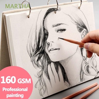 MARTHA Retro Sketch Paper 120 pages Spiral Sketchbook Graffiti Sketch Book Art Supplies Stationery Notebook Professional Linen hardcover 160 GSM Hand Painted Painting