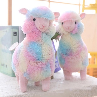 wit lindo arco iris alpaca ovejas muñeca peluche animales almohada regalo de navidad