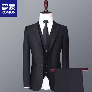 pantalones traje trajes de hombre Saco Ronmun auténtico traje de negocios traje masculino delgado vestidor profesional traje de trabajo novio abrigo vestido
