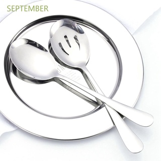 September Home Slotted Scoop tenedor de cocina cuchara vajilla restaurante cocina acero inoxidable vajilla multifunción Buffet utensilios