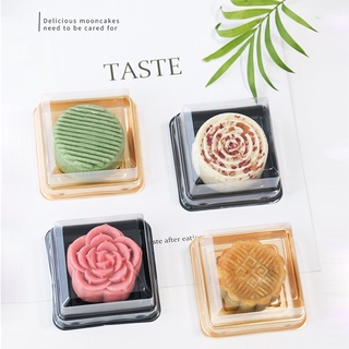 Moc caja de galletas de postre caja de pastel de luna caja de 2 colores de grado alimenticio PS Moon pastel práctico