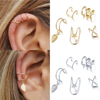 5Pcs/set Creativity Personality Double C Cartilage U Shape Double Layer No Pierced Ears Ear Clip Earring