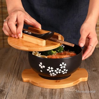 hom estilo japonés vajilla tazón coreano vintage fideos arroz cuencos de cerámica instantáneo fideos tazón palillos tapa cuchara almohadilla