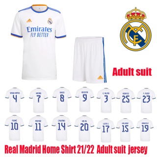 Real Madrid Home Shirt 21-22 adulto traje jersey HAZARD SERGIO RAMOS BENZEMA VINICIUS 2021-22 adulto traje jersey (1)