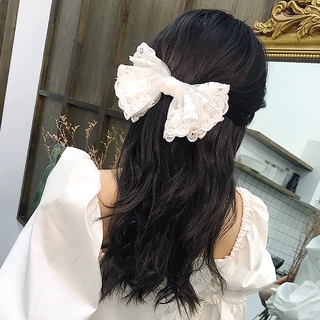 White/Black Embroidery Cute Bowknot Hairclips Hair Accessory
