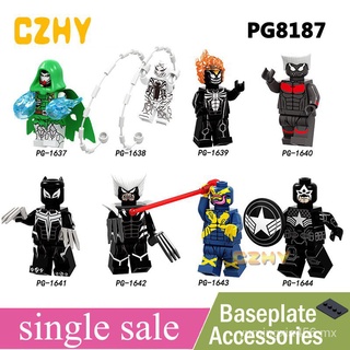 【 hot sale 】marvel superhéroe bloque de construcción juguete lego doctor doom fantasma jinete coloso pantera negra wolverine cyclops minifiguras diy juguetes pg8187