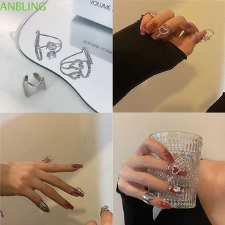 Anbling anillo abierto De aleación ajustable Para mujer regalo De cumpleaños/bodas