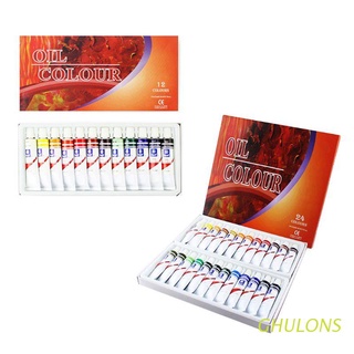 ghulons 12ml 12/24 colores profesional pintura al óleo pintura dibujo pigmento tubos suministros