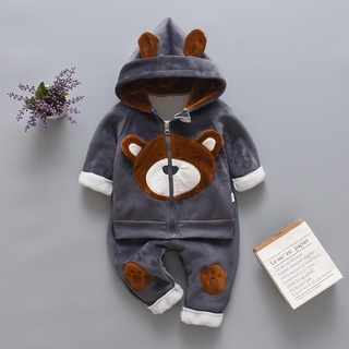 ┇□☂Roupas para meninos moda outono inverno quente menina crianças roupas esportivas roupas para bebês recém-nascidos conjuntos de roupas infantis (1)