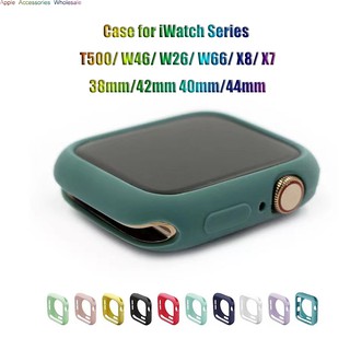 Smartwatch protector de silicona/tpu cubierta de color para reloj inteligente T500 W46 W26 W66 X8 X7 iwatch 38/42/40/44 mm