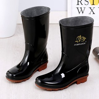 Botas de lluvia para hombre de alta calidad, suelas de tendón grueso de tubo alto, zapatos impermeables antideslizantes, botas de lluvia de protección laboral al aire libre