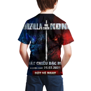 Cloocl película Godzilla Vs Kong impresión 3D niños verano camisetas niño niña Casual Tops (4)