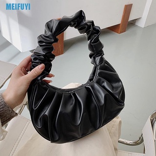 [Meifu3] verano plisado bolsos de las mujeres de la PU nube bolsas de ocio axila bolsa de hombro (8)