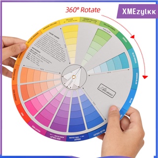 [XMEZYLKK] 1 pieza de rueda de Color, pintura mezcla guía de aprendizaje clase de arte herramienta de enseñanza para la combinación de maquillaje tabla de Color guía mixta (2)