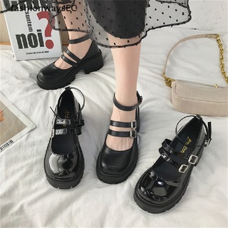 [fashionwaysec] mujer pu zapatos de tacón alto lolita estudiantes universitarios estilo japonés zapatos retro negro tacones altos mary jane zapatos [caliente]