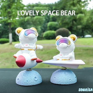 Figuras de oso de resina Astronauta espacio de dibujos Animados personajes de estatua adorno coleccionable