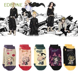 EDELINE Cómodo Tokyo Revengers Calcetines Transpirable Medias de dibujos animados Calcetines cortos Mujeres Único Anime Pareja Hombres Street Trendy Calcetines de algodón