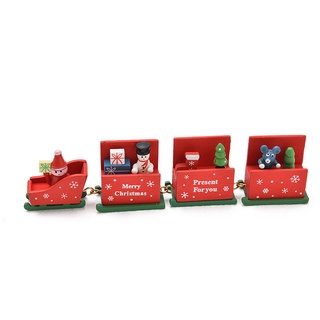 Adorno de tren de madera Feliz Navidad Juguetes para niños Regalo (8)