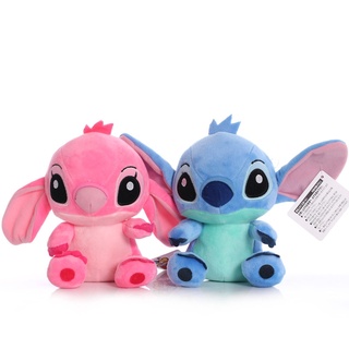 20cm disney lilo & stitch pareja modelos de dibujos animados peluche muñecas de felpa anime juguetes de bebé colgante juguetes niña niños regalo de cumpleaños