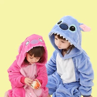 Franela embudo de una pieza unicornio pijamas Onesie/Blue Stitch/Animal masculino bebé/ropa de dormir
